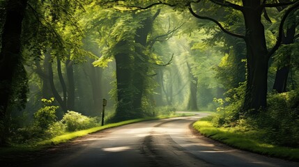 Wall Mural - canopy green road