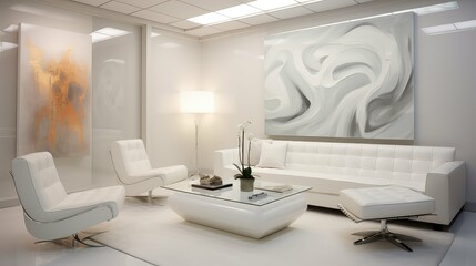 Canvas Print - contemporary white office space