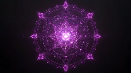 Wall Mural - purple geometric magic circle energy field light effect sacred geometry esoteric design backdrop