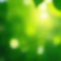 Wall Mural - Blurred green leaves, sunlight bokeh, natural texture, graphic, spring