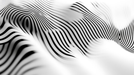 Poster - Abstract black and white wavy lines background. Possible use for graphic design or website background