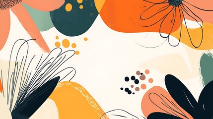 Aufkleber - Abstract floral design background (1)
