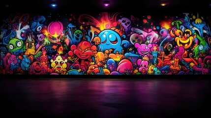 Wall Mural - vibrant night club wall