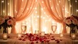 © Thavesak - Enchanting Romance: Intimate Sweetheart Table Glowing in Candlelight and Blush Elegance