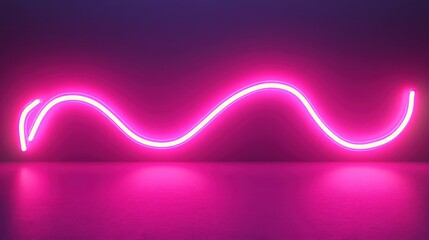 Wall Mural - Abstract Neon Light Streaks Curved in Dynamic Motion