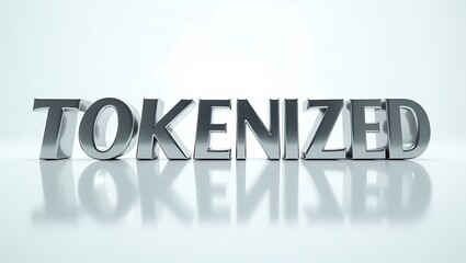Poster - Modern text design showcasing the word tokenized in shiny metallic font