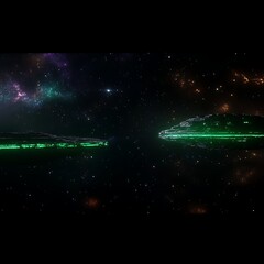 Poster - Spaceships of the Distant Future Traveling Between Galaxies in a Vast Cosmic Landscape