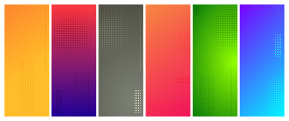 Poster - Set of abstract gradient geometric backgrounds with dots