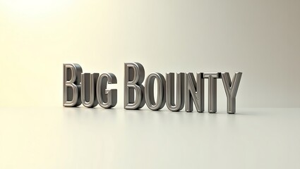 metallic text displaying bug bounty on simple background