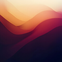Poster - Abstract Gradient Landscape: An artistic representation of a landscape with flowing, abstract hills in shades of orange, red, and purple, evoking a sense of movement and mystery.  