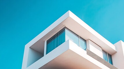 Aufkleber - Modern architecture corner building, bright sunny day, contemporary home