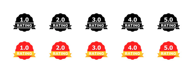 Poster - Rating set icons. Flat and silhouette style. Vector icons.