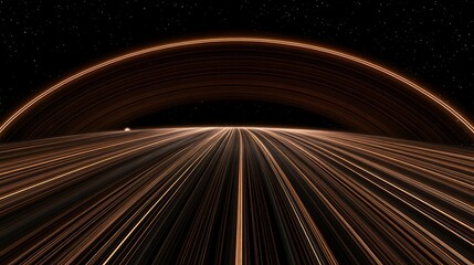 Poster - Surreal Ringscape Perspective Abstract Space Visual Journey of Infinity and Cosmic Illusion Arcs