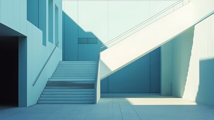 Aufkleber - Modern building interior, light and shadow, architectural design, interior space