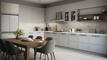 Wall Mural - backsplash kitchen grey