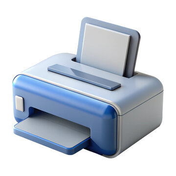 3d paper printer icon. 3d rendering isolated on white background. Cartoon plastic style