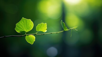 Wall Mural - nature green leaves no background