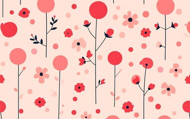 Poster - Abstract floral pattern, pastel colors, seamless design, background image, design element