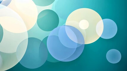 Poster - Smooth transition of colorful overlapping circles creating calming abstract motion pattern
