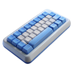 Fototapete - Computer keyboard 3D icon. Isolated on white background. Cartoon plastic style