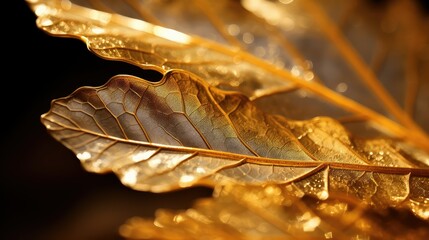 Sticker - up gold oak leaf