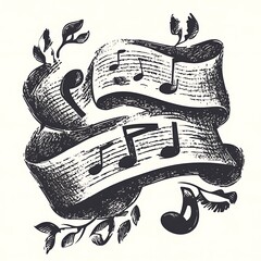 Poster - Vintage music ribbon graphic design