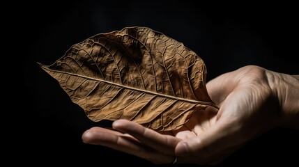 Poster - dried hand and leaf