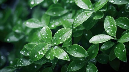 Poster - delicate snow on leaves