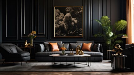 Wall Mural - modern black paneling