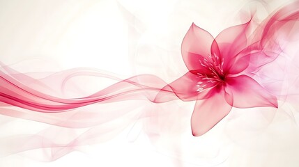 Aufkleber - Pink flower, smoke design, white background, spa invitation