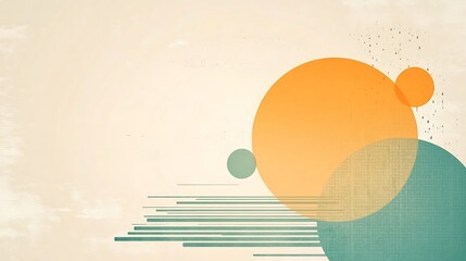 Fototapete - Abstract art, pastel circles, lines, background texture, website design