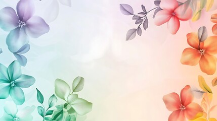 Poster - Colorful floral design, soft pastel colors, abstract background, blank space for text or logo, for invitations and posters, social media
