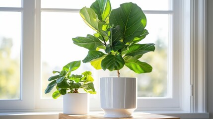 Wall Mural - indoor fiddle leaf plant