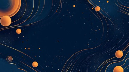 Poster - Abstract cosmic swirls, planets, space background. Website banner