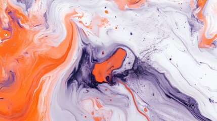 Naklejka na meble Abstract Liquid Art Background with Orange, Purple, and White Swirls