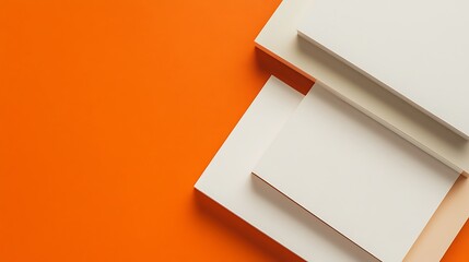 Poster - Abstract geometric shapes on orange background