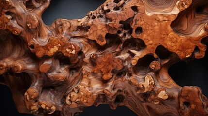 Canvas Print - carving burl wood texture