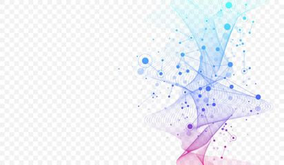 Fototapete - Molecular abstract structure background. Scientific vector illustration with molecule DNA. Medical, science and technology concept for banner template or header