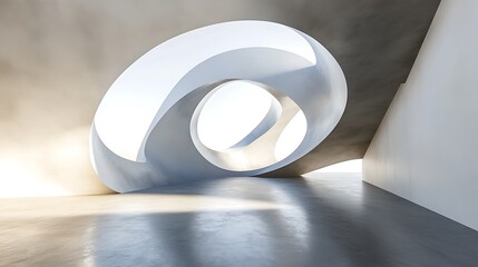 Aufkleber - Abstract architectural interior, light-filled space, modern design, potential use in architecture magazines