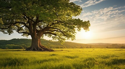 Canvas Print - field trees in sunlight