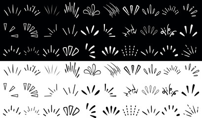 Wall Mural - abstract comic style line sparkles, bursts, and hand drawn shapes. dynamic graphic elements for comi