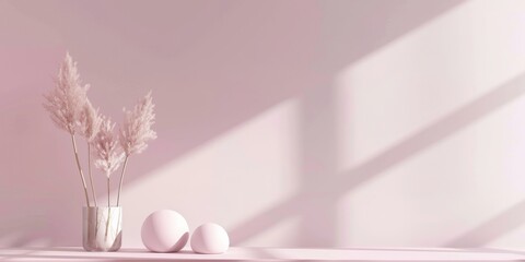 Poster - A chic minimalist background with a light pink backdrop, Soft gradients and minimalist symbols, Minimalist graphic design style