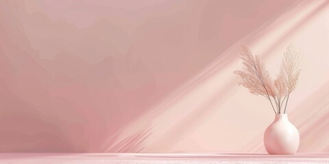 Poster - A chic minimalist background with a light pink backdrop, Soft gradients and minimalist symbols, Minimalist graphic design style