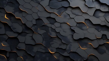 Aufkleber - abstract texture of black panels with glowing orange lines