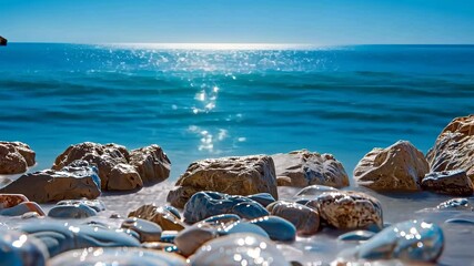 Wall Mural - gently waves in sea, summer background