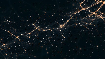 Poster - Abstract Digital Network Connections with Glowing Particles