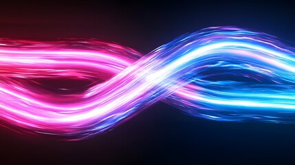 Poster - Dynamic Colorful Light Trails Creating Infinity Symbol in Motion