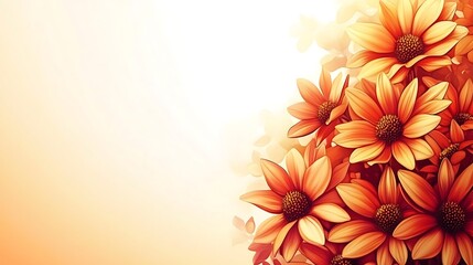 Poster - Autumn flowers bouquet graphic, soft light background, poster design