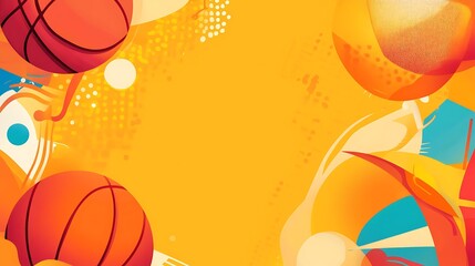 Aufkleber - Abstract basketballs vibrant background