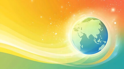 Aufkleber - Abstract Earth in Colorful Waves